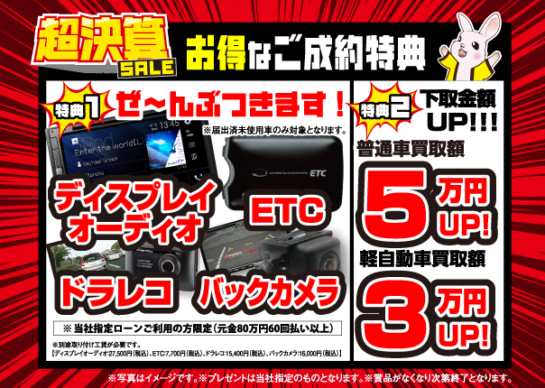 ご成約特典全車対応プレゼント