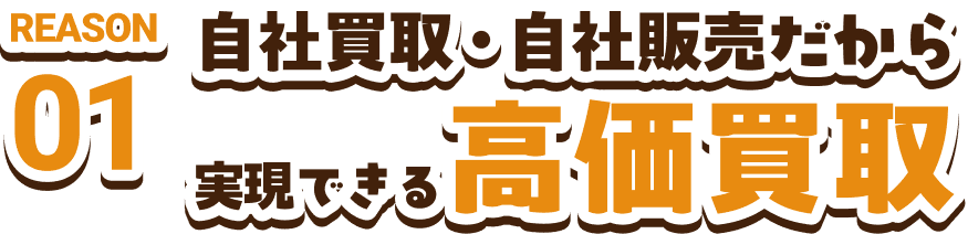REASON01　自社買取・自社販売だから実現できる高価買取